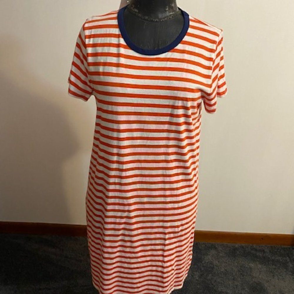 J Crew Re Imagined Red White dress, size Medium